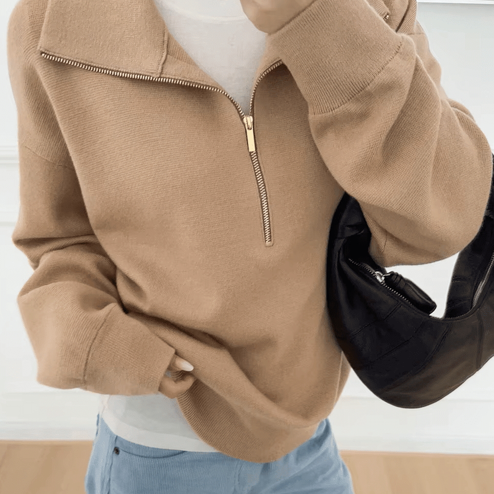 SOKYND Alice Half-Zip Knit Sweater SweaterSOKYND-657751-BEI-S-78871BeigeS