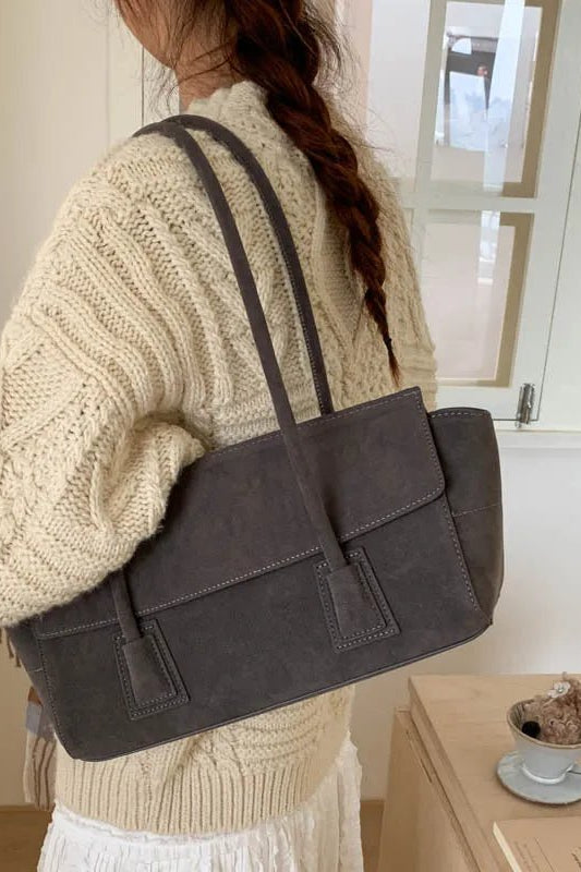 SOKYND Alicia Vintage Faux Suede Shoulder Bag BagSOKYND-129943-GRE-OS-39991Grey