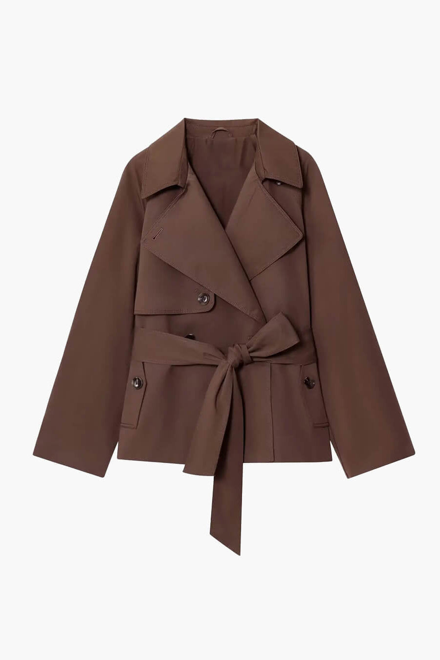 SOKYND Aliya Belted Short Trench Coat Coats & Jacketson1774219786678840331BrownXS