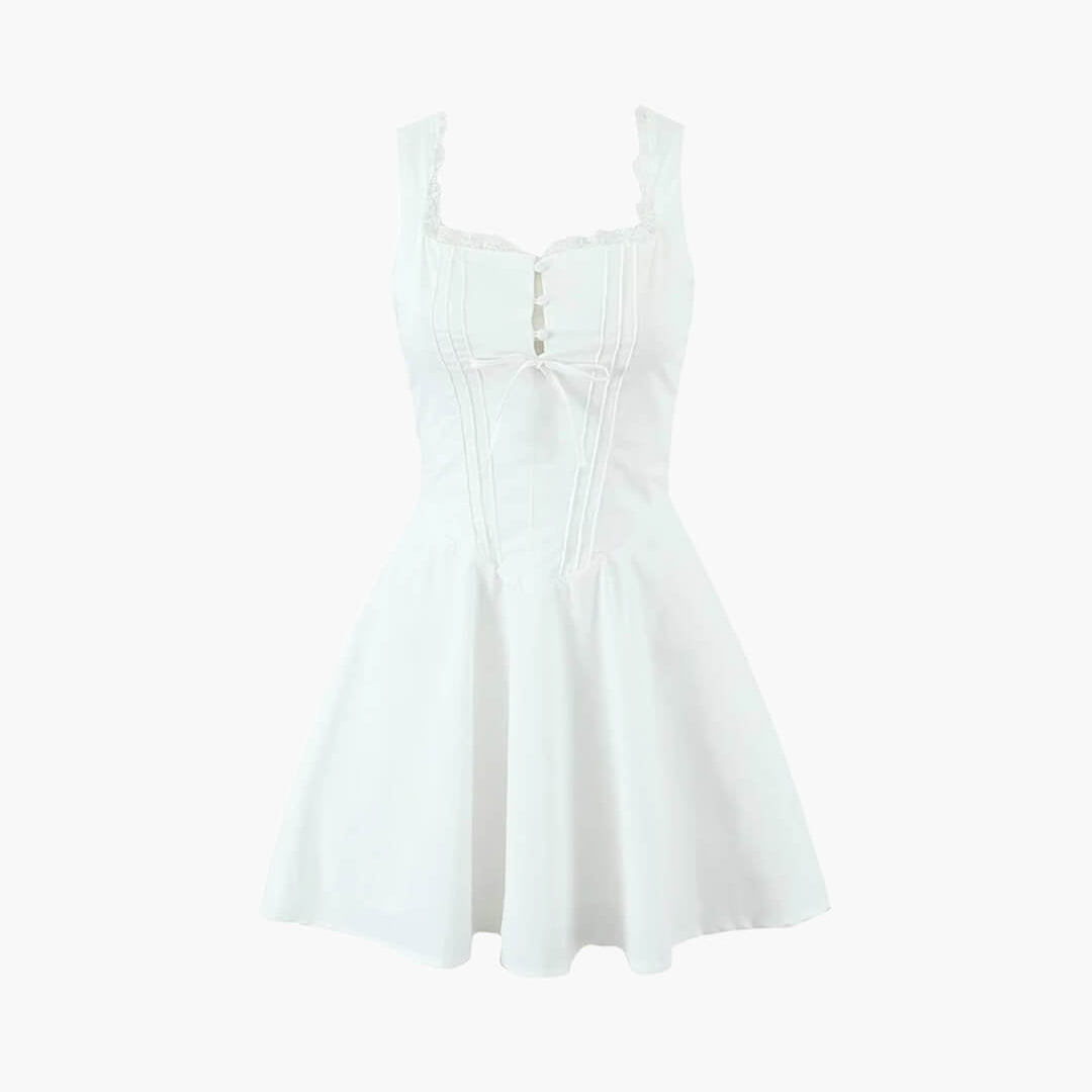 SOKYND Anikka Sleeveless Lace Up Back Dress Dresses1005008269228899-;ut1772479400887289693WhiteS