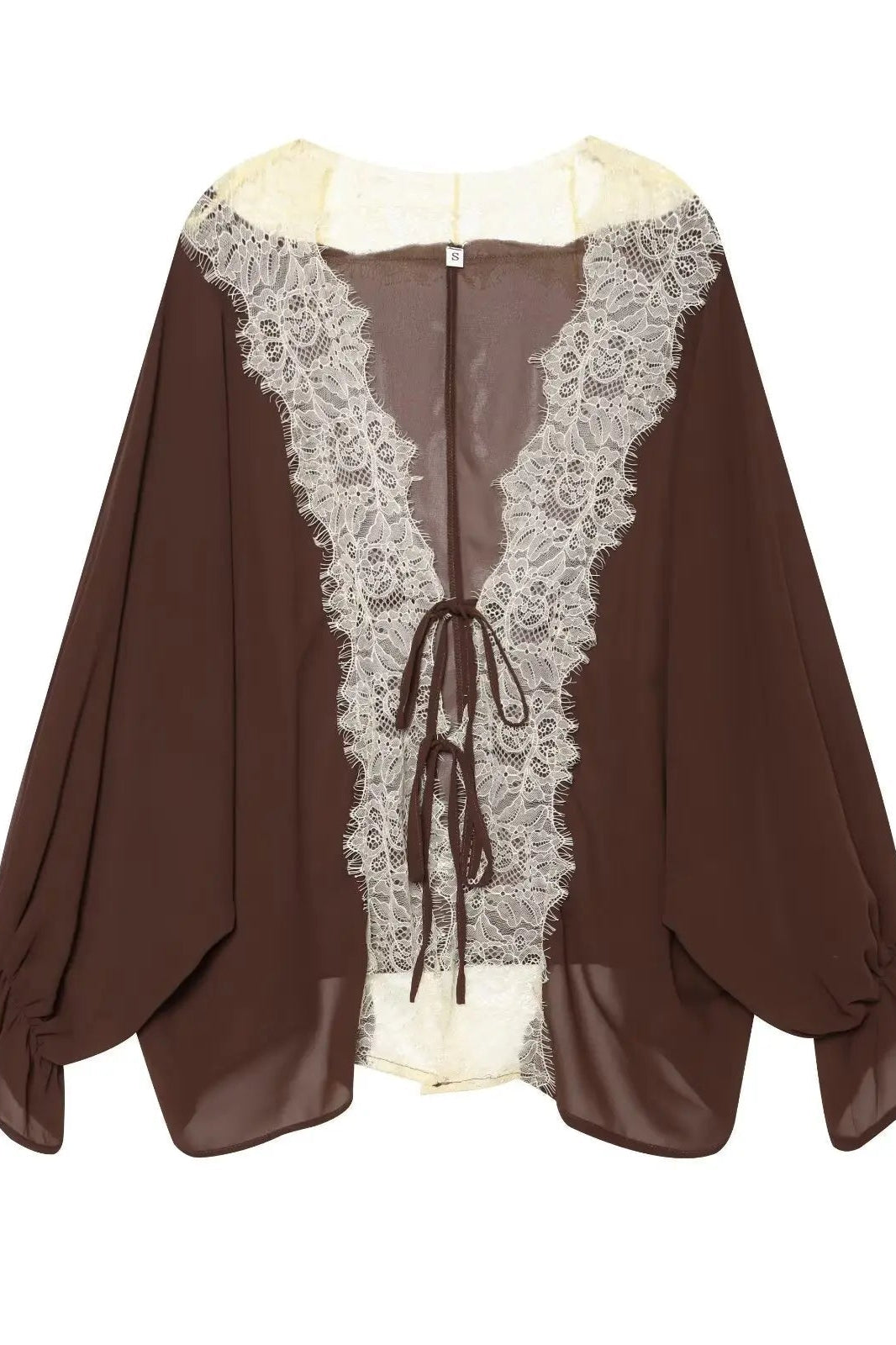 SOKYND Anna Lace Patchwork Blouse BlouseSOKYND-407447-BRO-XS-44151BrownXS