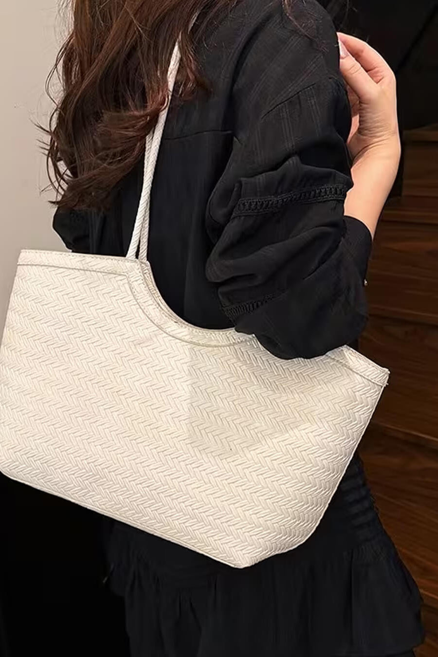 SOKYND Anna Woven Faux Leather Bag BagsuR1774219786661601561BlackRegular