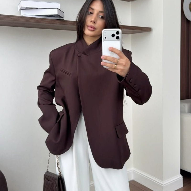 SOKYND Annie Vintage Asymmetric Blazer JacketSOKYND-119575-BUR-XS-00663BurgundyXS