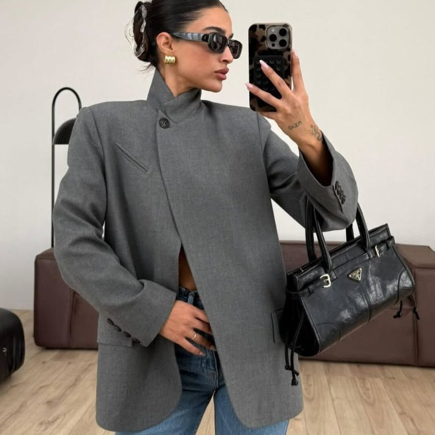 SOKYND Annie Vintage Asymmetric Blazer JacketSOKYND-119575-GRE-XS-14231GreyXS