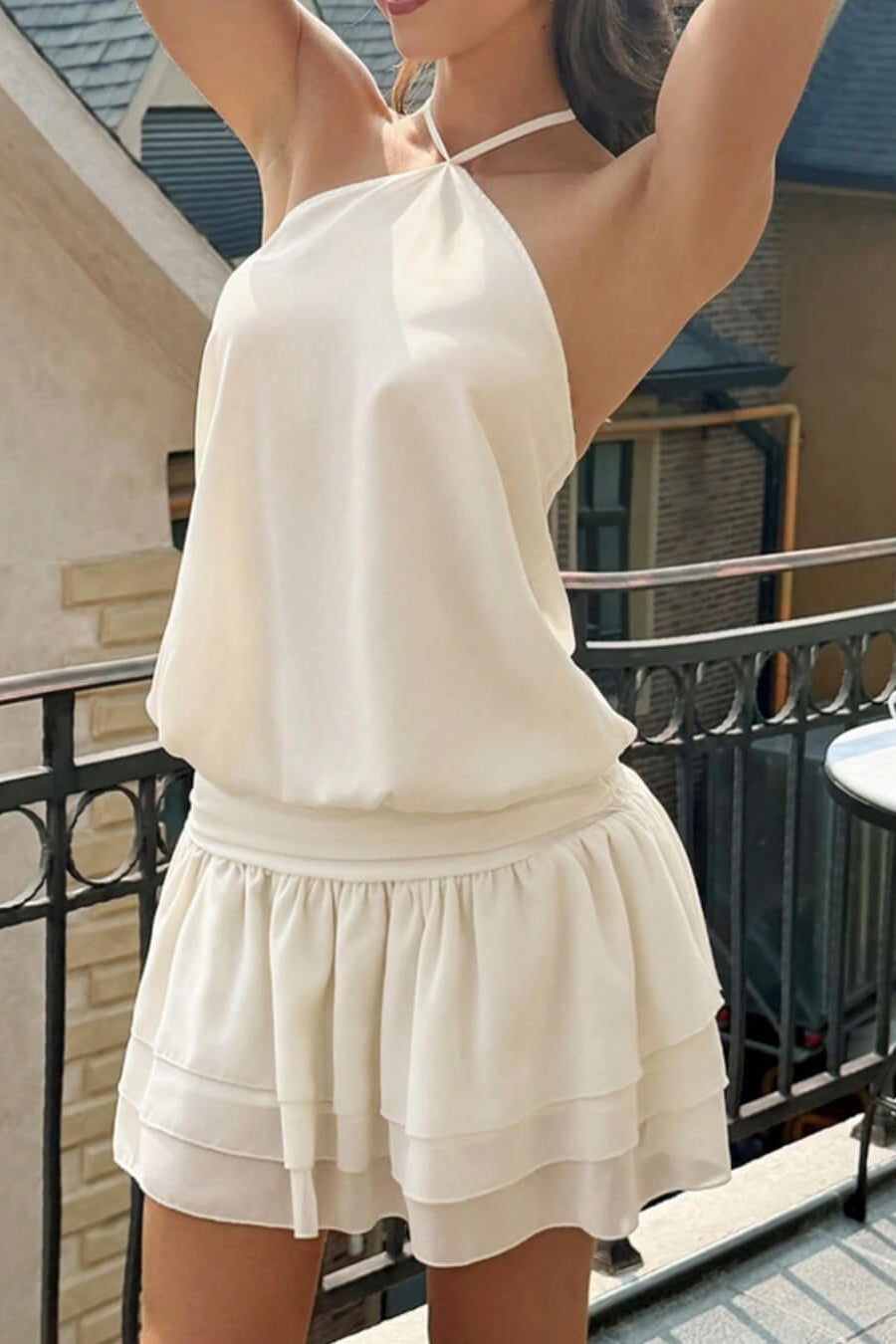 SOKYND Arielle Open-Back Halter Mini Dress DressesSOKYND-868375-IVO-M-98775IvoryM