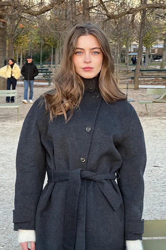 SOKYND Billie Stand Collar Short Coat Coats & JacketsPi1767625273831485869BlackL