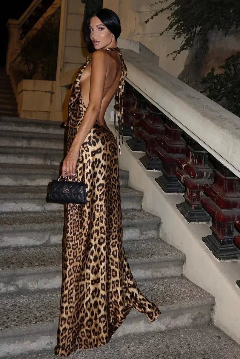 SOKYND Diana Leopard Print Halter Backless Maxi Dress DressSOKYND-594391-LEO-XS-99383LeopardXS