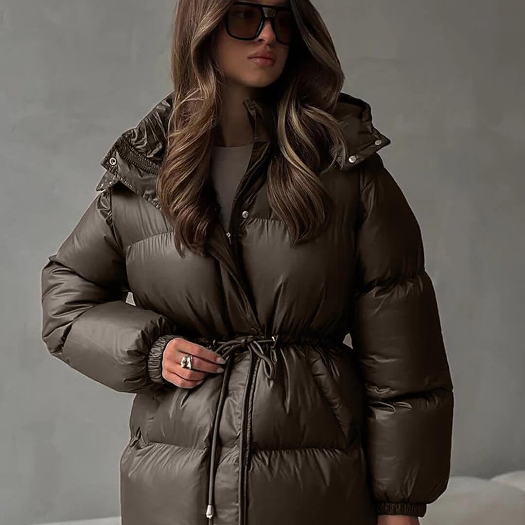 SOKYND Dorothy Drawstring Hooded Puffer Coat Coats & JacketsXF1767356248751546890BrownS
