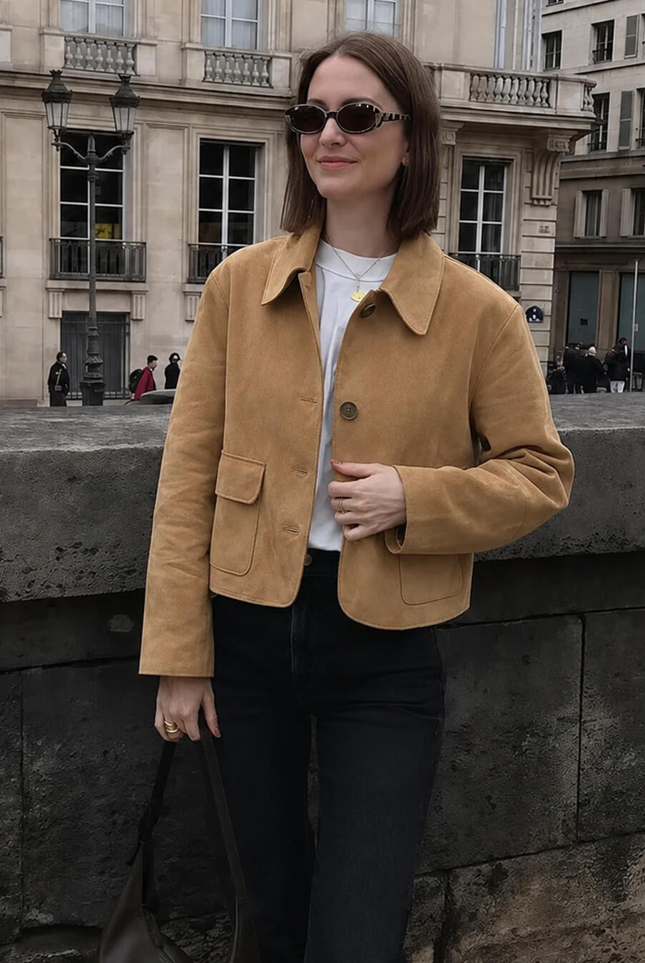 SOKYND Edie Faux Suede Cropped Jacket JacketSOKYND-211159-L-OS-18391L