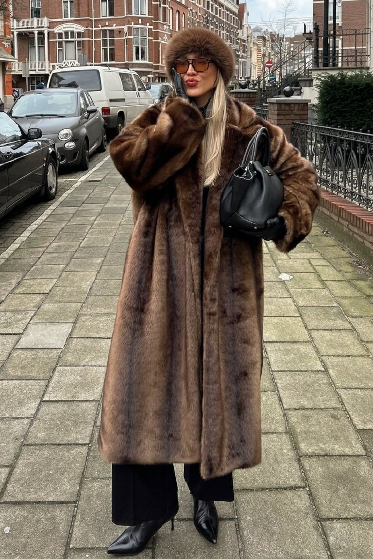 SOKYND Ellen Faux Fur Long Overcoat CoatSOKYND-393687-S-OS-24567S