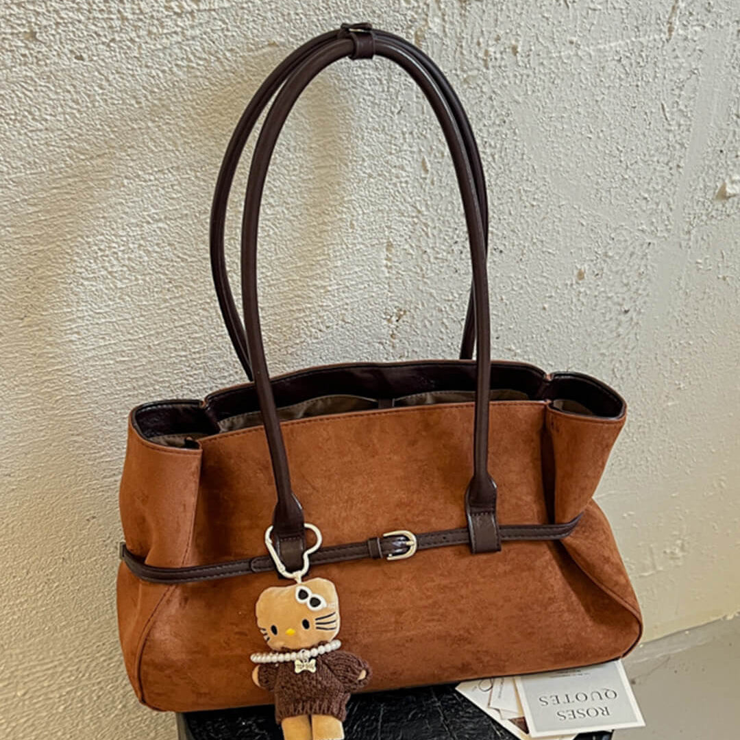 SOKYND Ellie Belted Tote Bag BagCamel