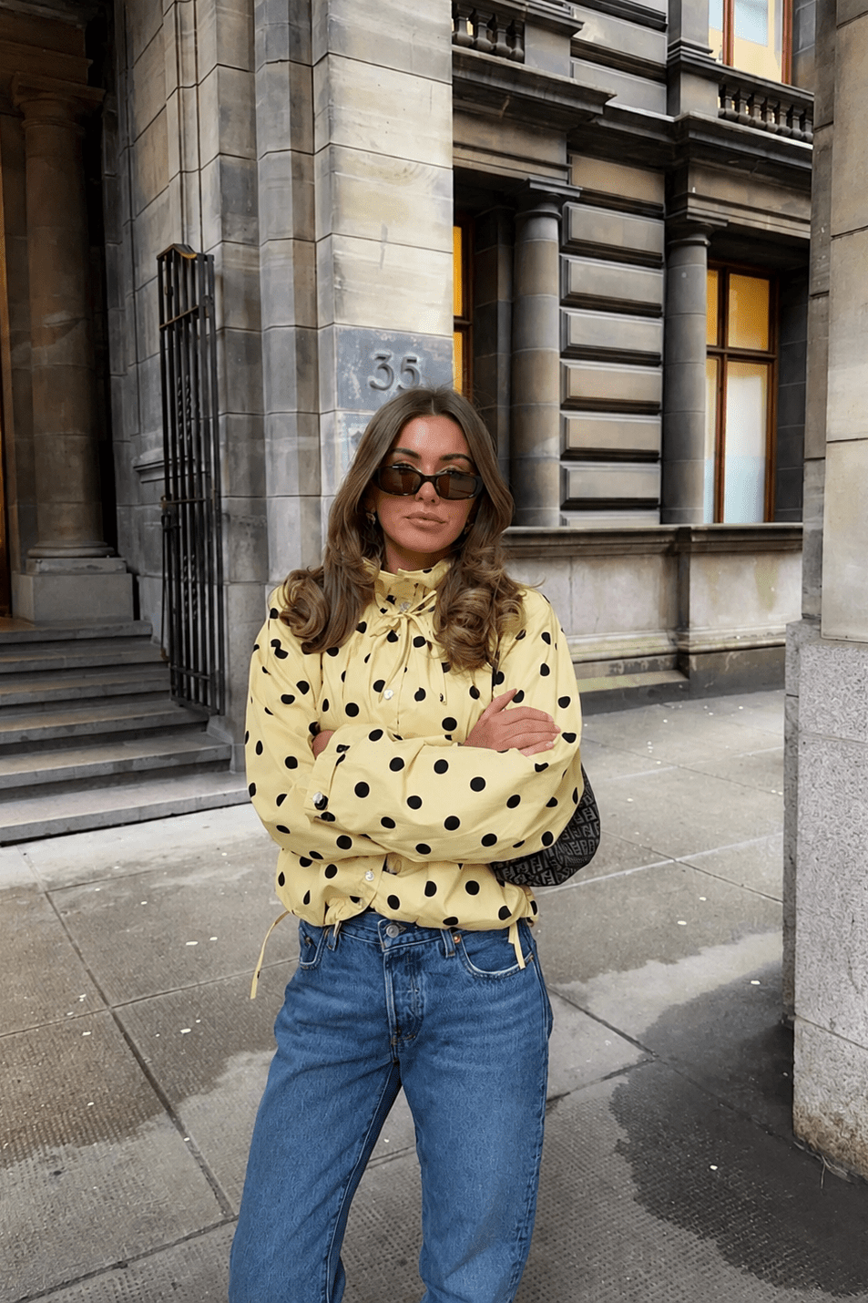 SOKYND Emily Drawstring Polka Dot Jacket JacketSOKYND-922007-YEL-XS-28567YellowXS