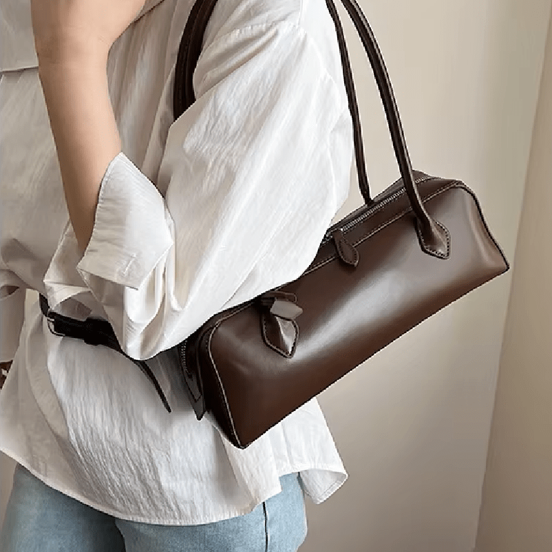 SOKYND Emily Vintage Leather Baguette Bag BagSOKYND-838871-BRO-OS-36951Brown