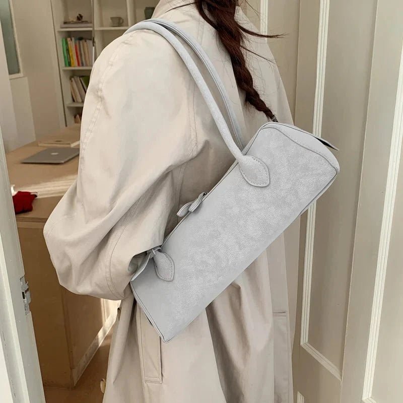 SOKYND Emma Faux Suede Baguette Bag BagSOKYND-547799-WHI-OS-93111White