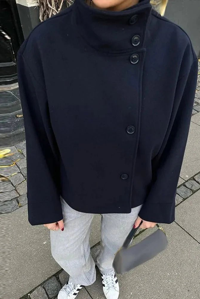 SOKYND Ezra elegant Jacket with Stand Collar Coats & Jacketsar1767356248733742265Navy BlueS