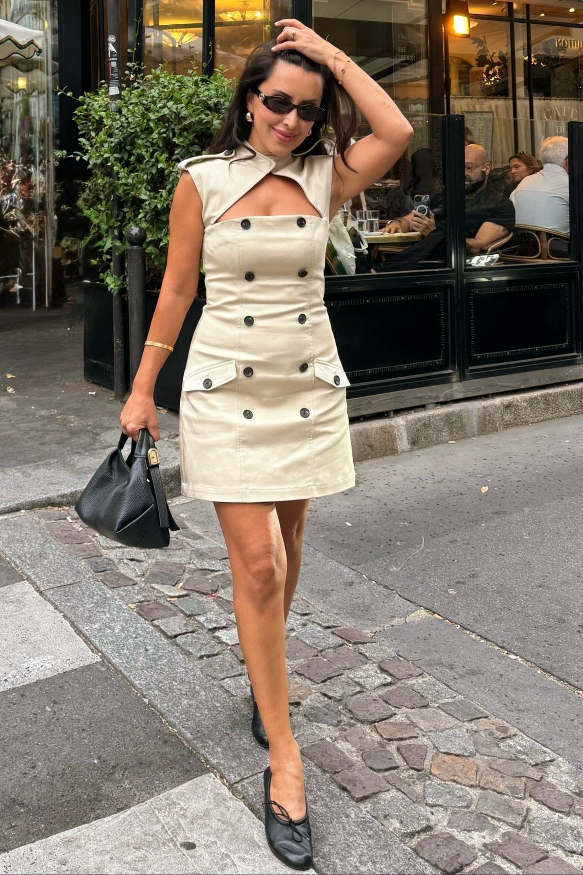 SOKYND Ginny Sleeveless Cutout Sheath Mini Dress DressSOKYND-595607-BEI-S-76151BeigeS