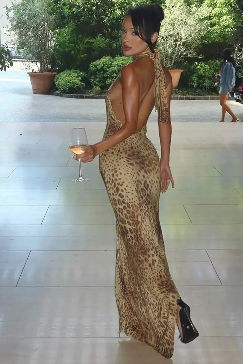 SOKYND Helena Leopard Halter Neck Maxi Dress DressesSOKYND-620759-DEF-XS-59511XS
