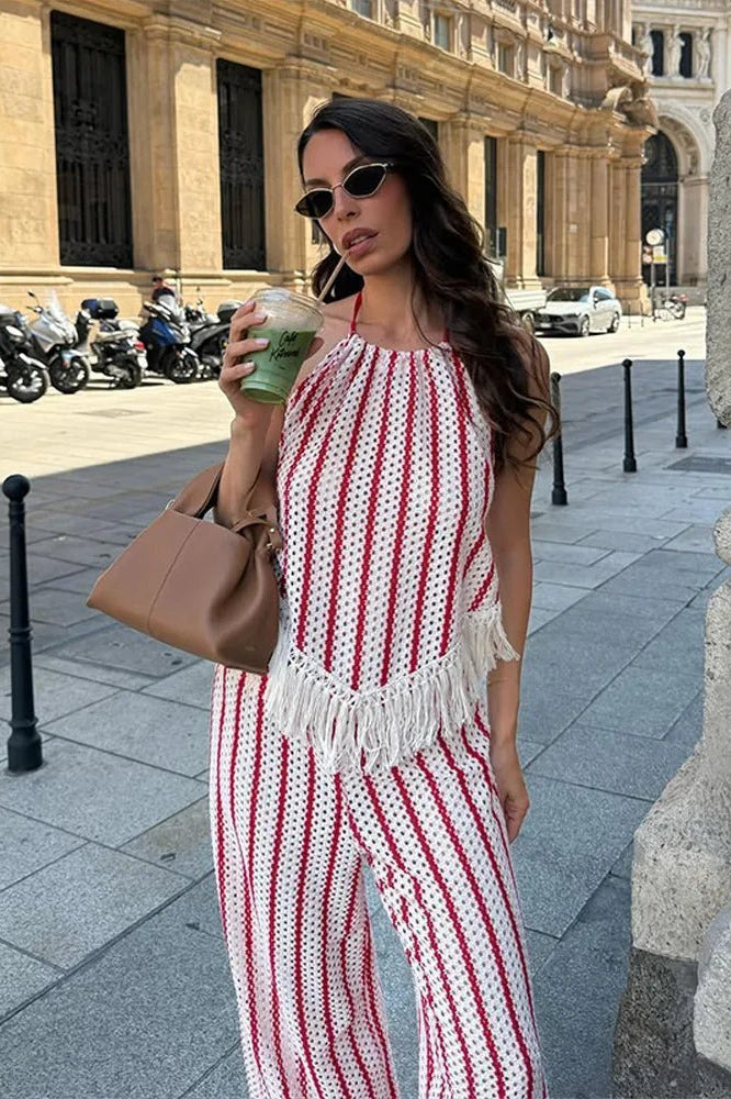 SOKYND Isabel Striped Fringe Two-Piece Set Matching SetsSOKYND-625879-M-OS-54615M