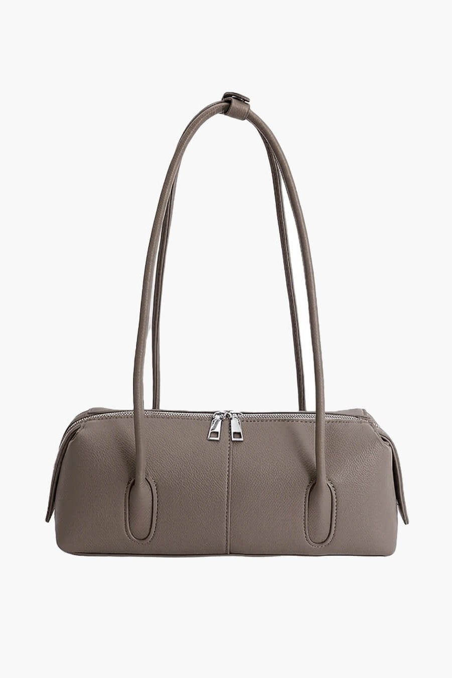 SOKYND Jessica Cylindrical Leather Shoulder Bag BagSOKYND-703639-TAU-OS-45623Taupe-Grey