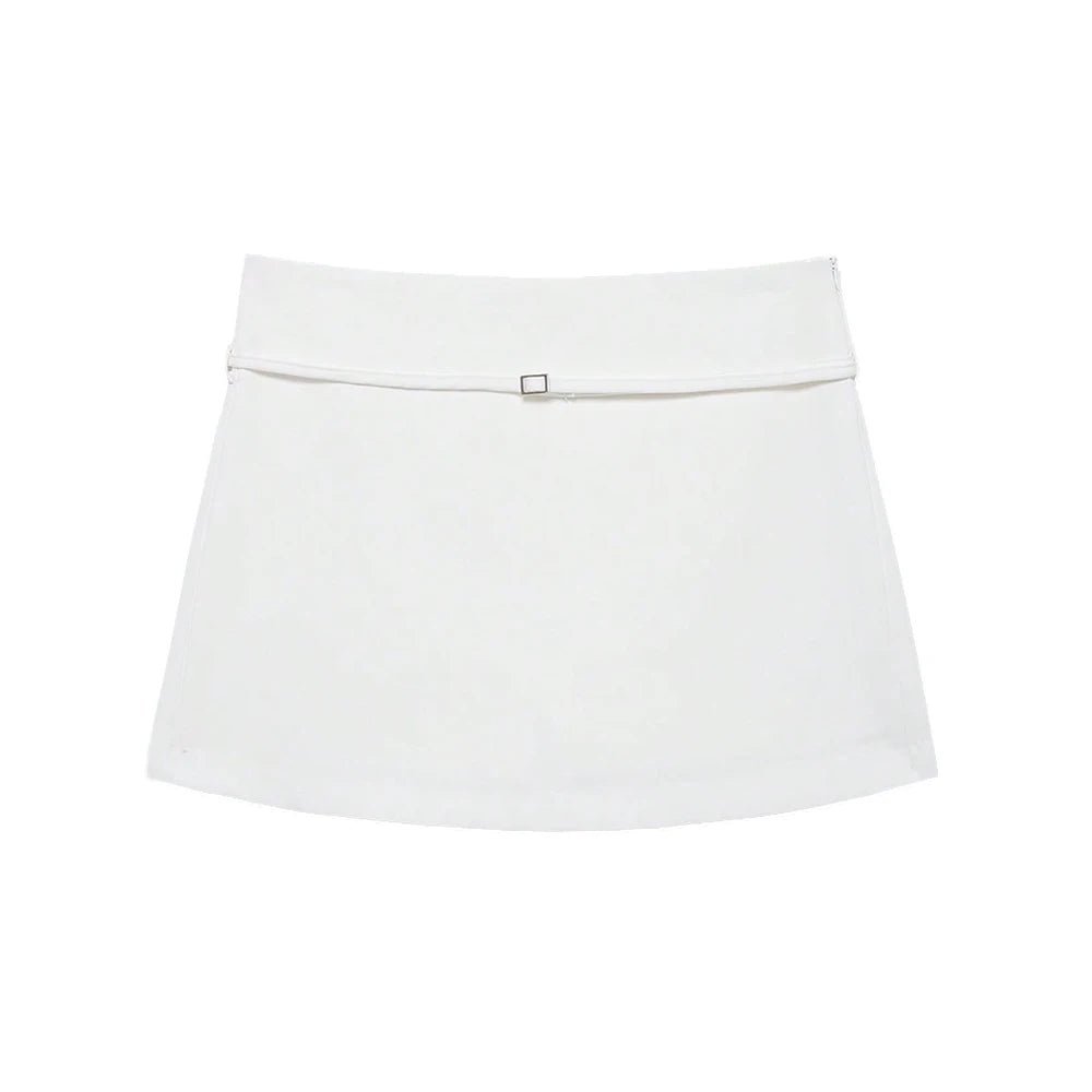 SOKYND Joanna Side Zip Skort Belt Details ShortsCoffeeXS