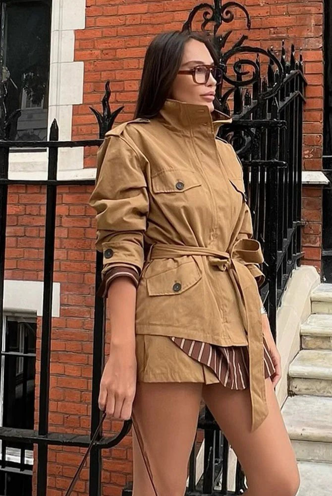 SOKYND Kate High Collar Belted Jacket Skort Set Matching SetsSOKYND-495831-JAC-S-74039JacketS