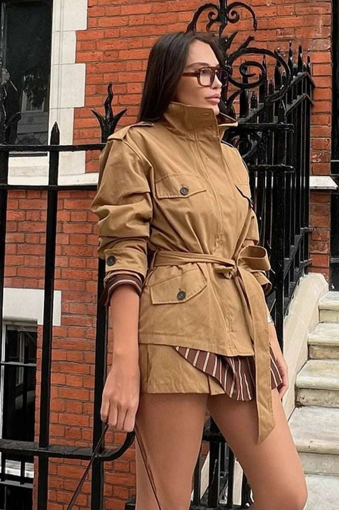 SOKYND Kate High Collar Belted Jacket Skort Set Matching SetsSOKYND-495831-JAC-S-74039JacketS