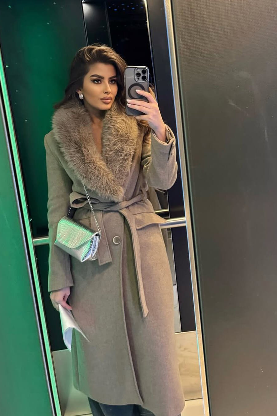 SOKYND Kirsty Faux Fur Collar Maxi Coat Coats & JacketsoP1767625273834995200BeigeL