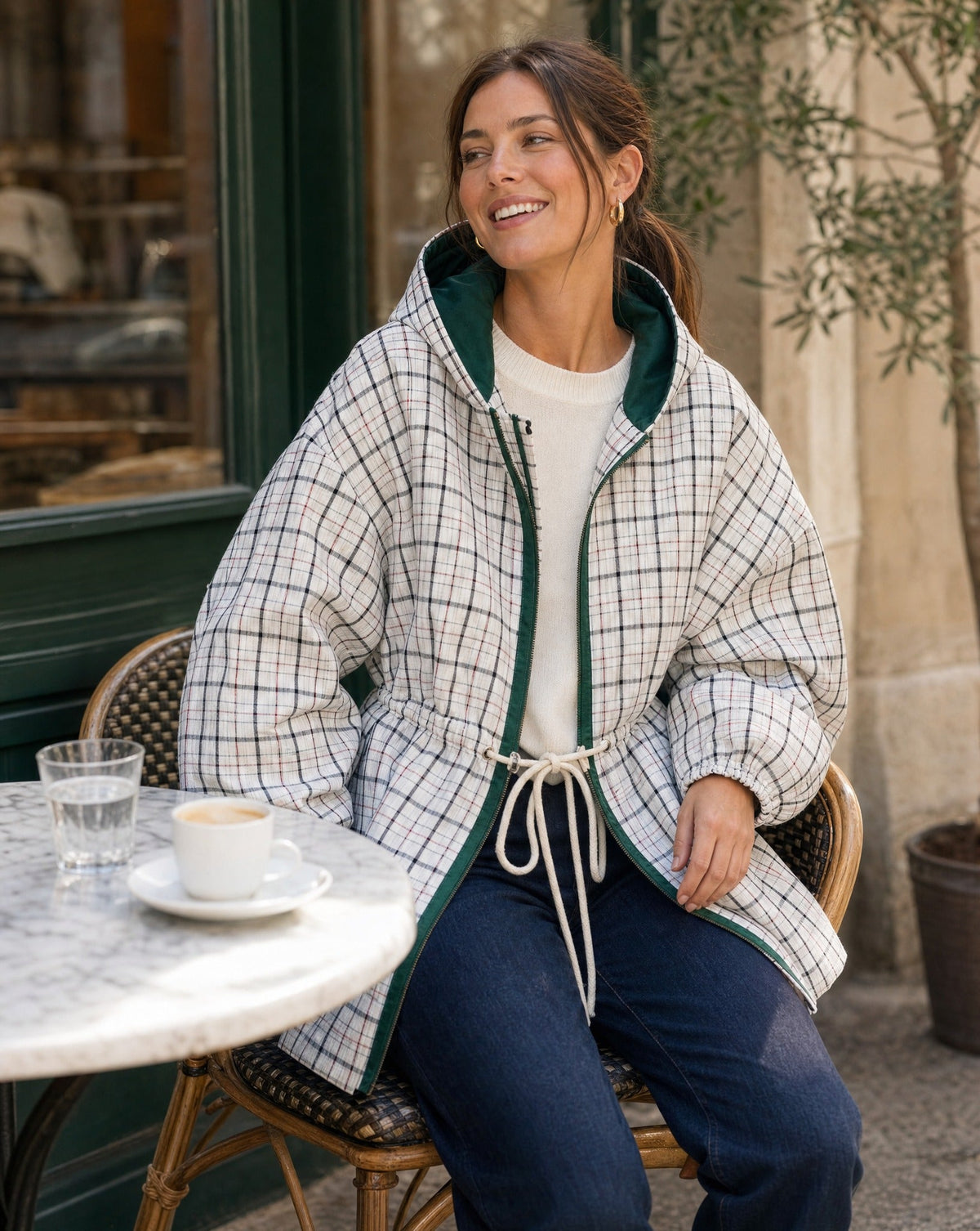 SOKYND Leah Retro Plaid Hooded Jacket JacketSOKYND-410199-S-OS-96695S
