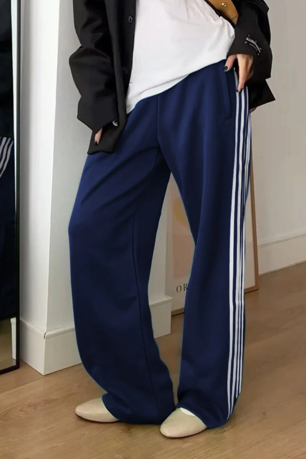 SOKYND Lily Striped Drawstring Sweatpants PantsSOKYND-262743-DAR-S-38839Dark BlueS