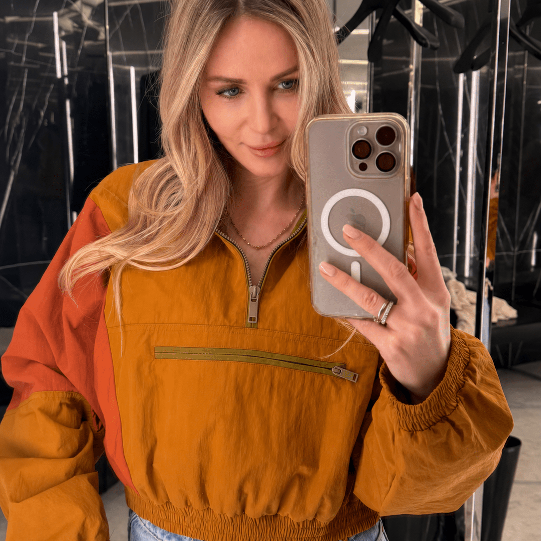 SOKYND Lisa Half-Zip Windbreaker Jacket JacketSOKYND-549271-ORA-XS-42839OrangeXS