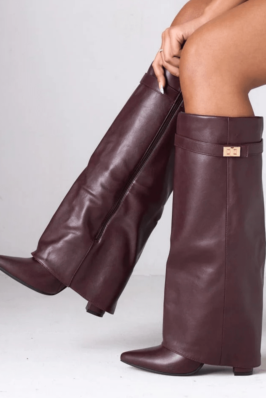 SOKYND Mariella High Boots Bootsgw1767356248743569199Burgundy Leather42