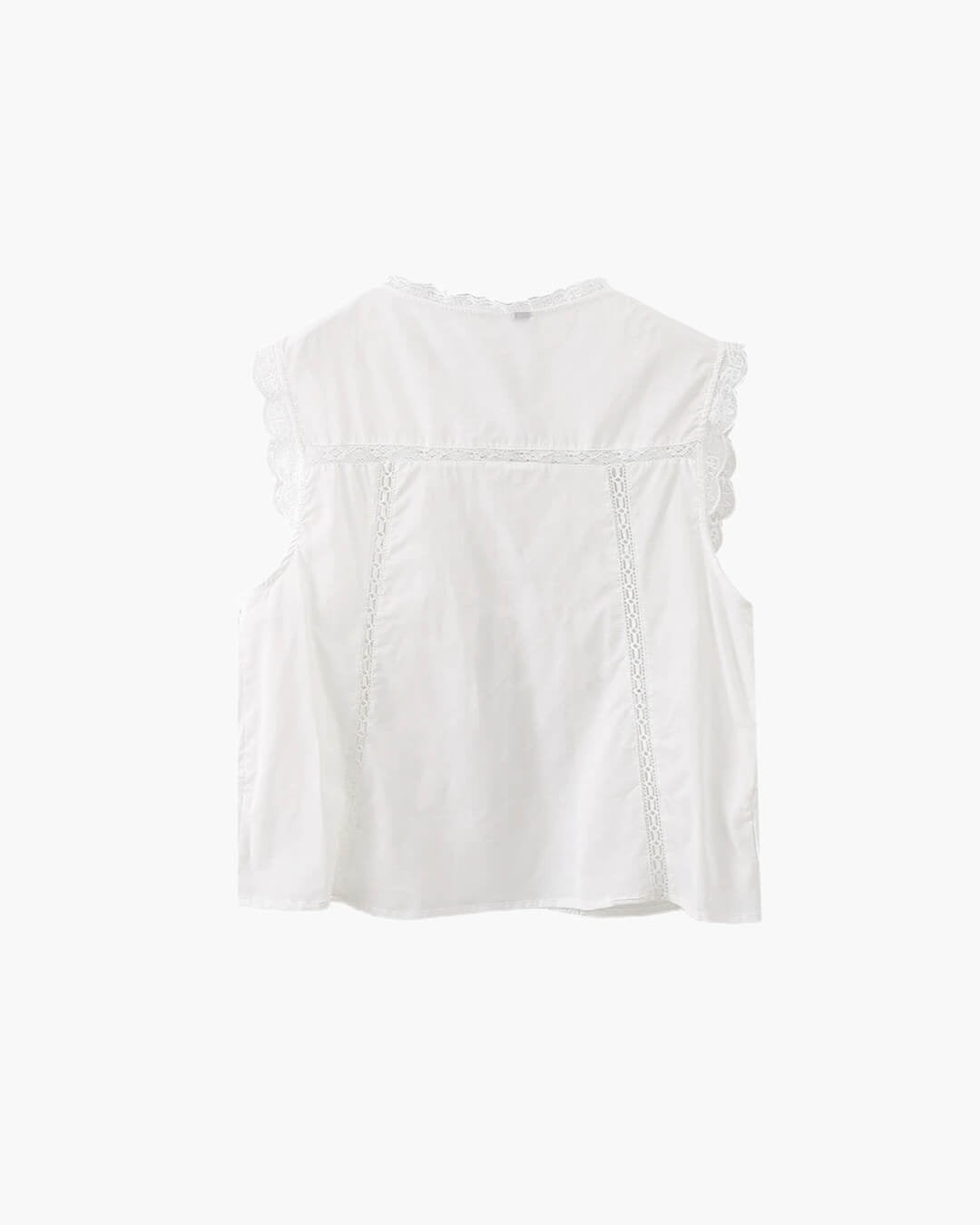 SOKYND Marilyn Embroidered Lace Trim Blouse in White