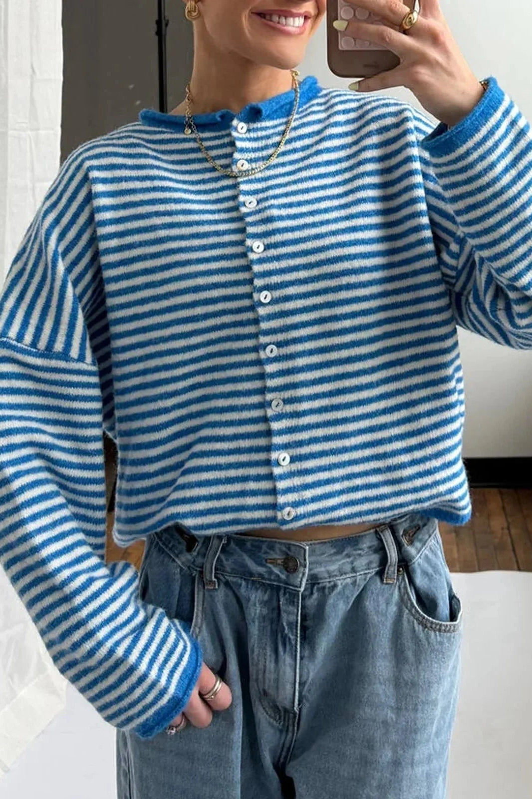 SOKYND Marivic Striped Cardigan Sweaters & CardigansSOKYND-666967-BRO-S-92599BrownS