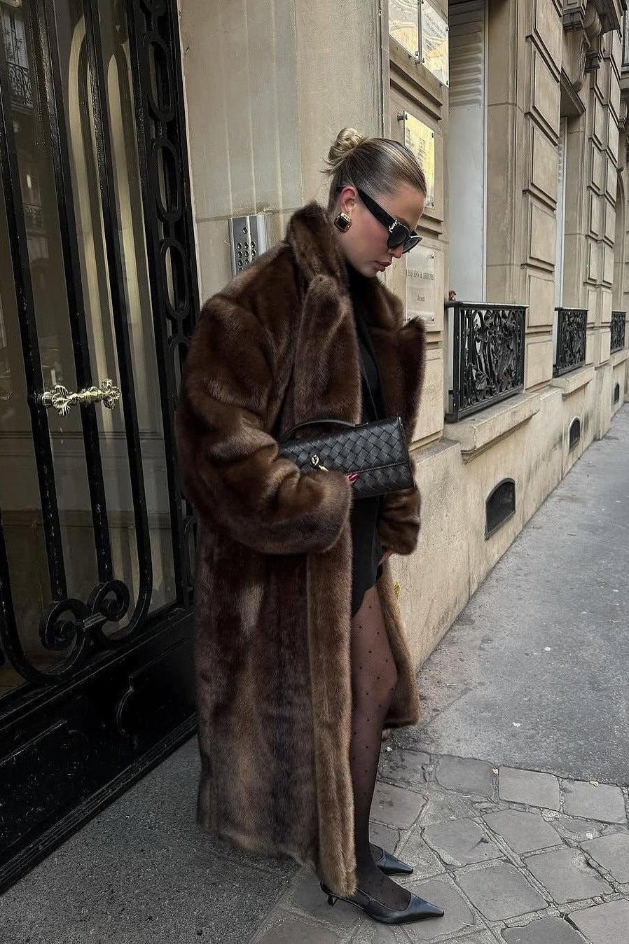 SOKYND Mina Faux Fur Maxi Coat Coats & JacketsTw1767356248730187002MBrown