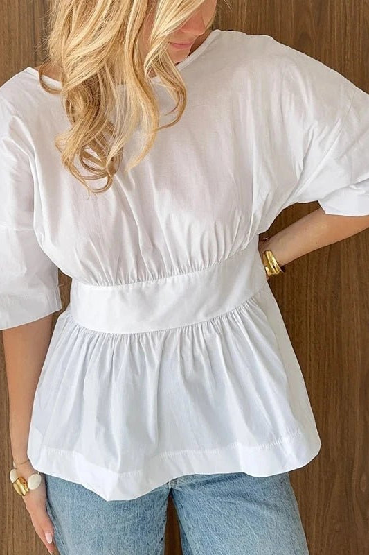 SOKYND Monica Ruffled Backless Blouse BlouseSOKYND-680855-WHI-S-81079WhiteS