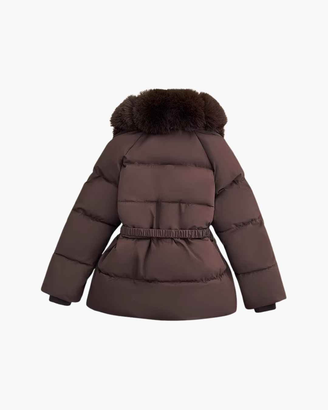 SOKYND Octavia Belted Faux Fur Collar Quilted Parka CoatSOKYND-235799-BRO-XL-75159BrownXL