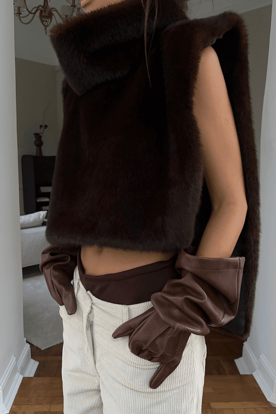 SOKYND Parker Faux Fur Turtleneck Vest VestSOKYND-068951-BRO-S-79319BrownS