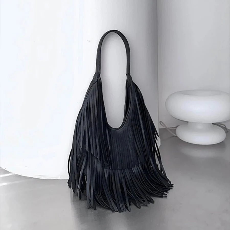 SOKYND Rebecca Tasseled Hobo Bag BagSOKYND-433687-BLA-OS-25591Black