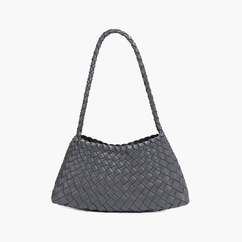 SOKYND Sarah Vegan Leather Woven Bag Small BagDark GreySmall