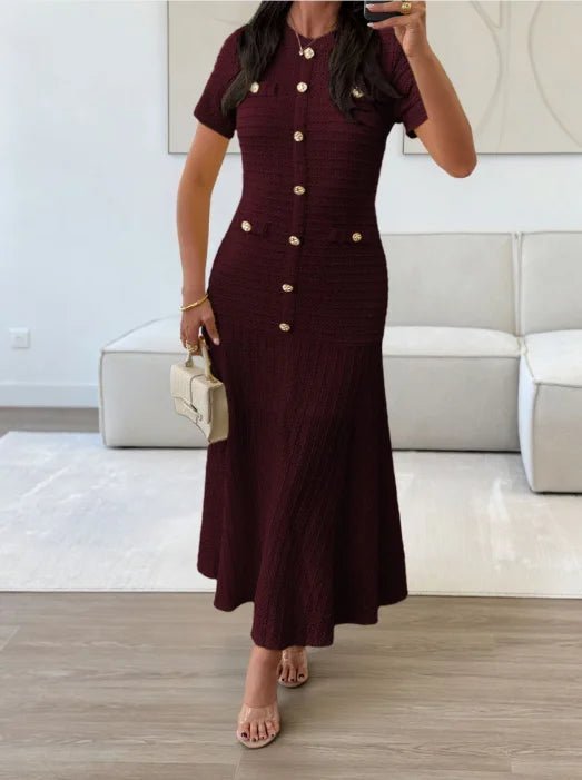 SOKYND Teresa Bodycon Flared Midi Dress DressSOKYND-522263-CLA-S-05367ClaretS