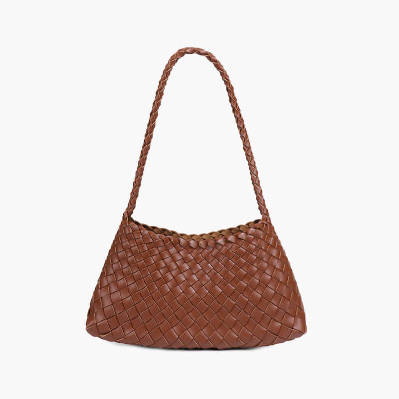 Sarah Vegan Leather Woven Bag Small