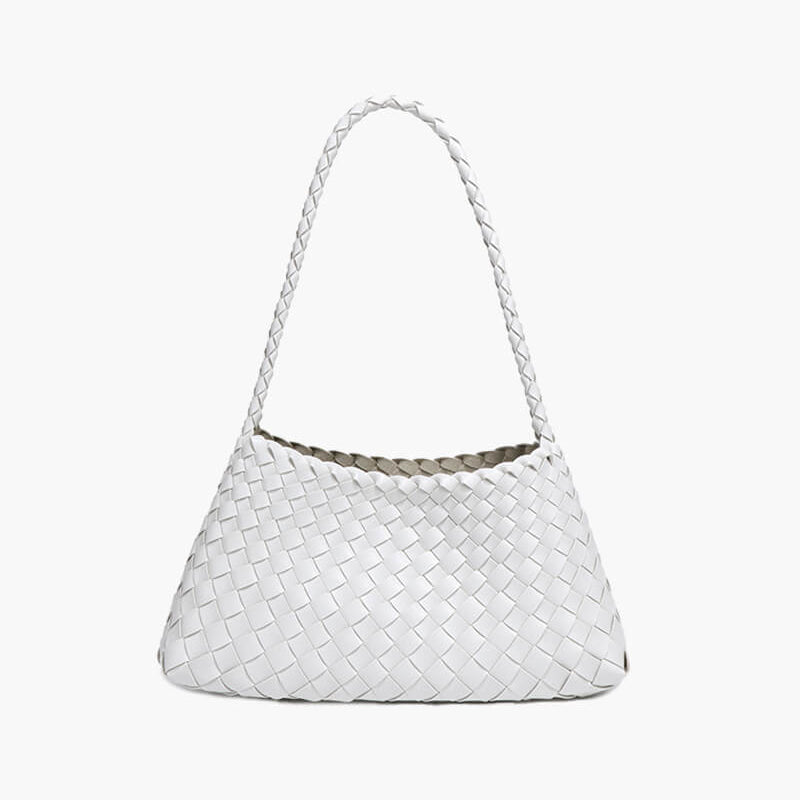 Sarah Vegan Leather Woven Bag Small