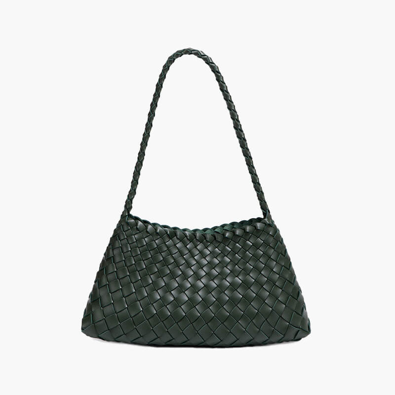 Sarah Vegan Leather Woven Bag Small