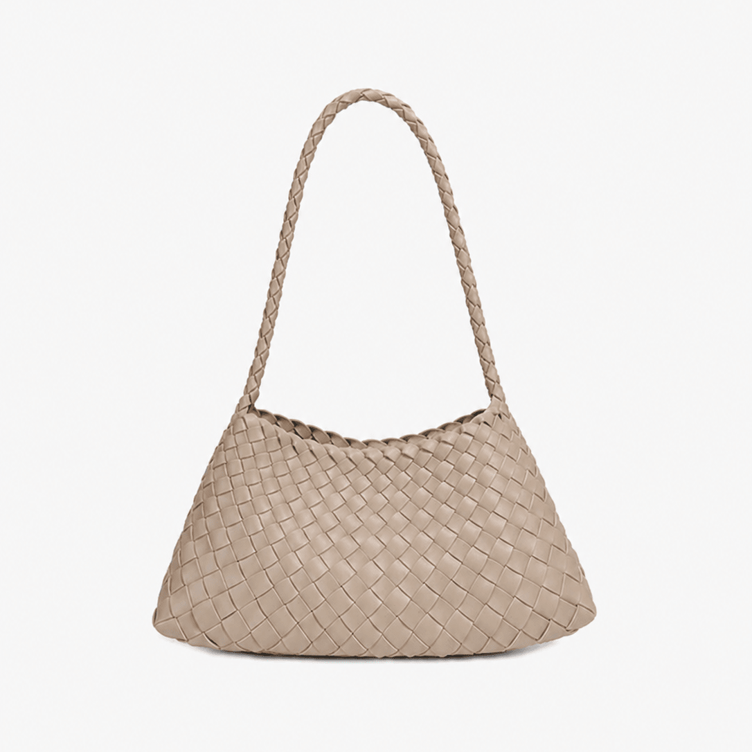 Sarah Vegan Leather Woven Bag Small