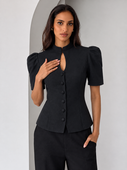 Mary Stand Collar Top