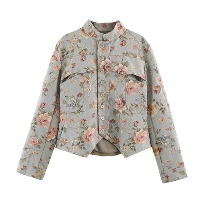 Lily Vintage Jacquard Cropped Jacket