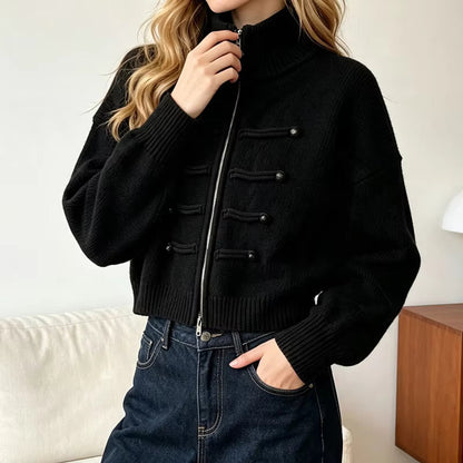 Amelia Turtleneck Zip Knit Cardigan