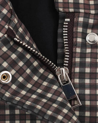Valerie Plaid Hooded Windbreaker Jacket