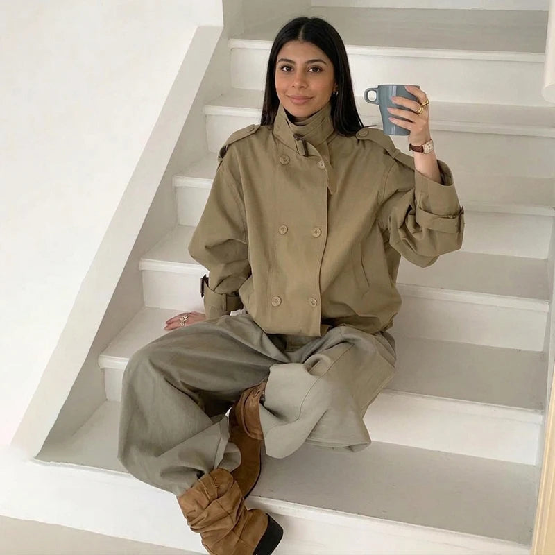 Kelly Utility Cropped Trench Coat