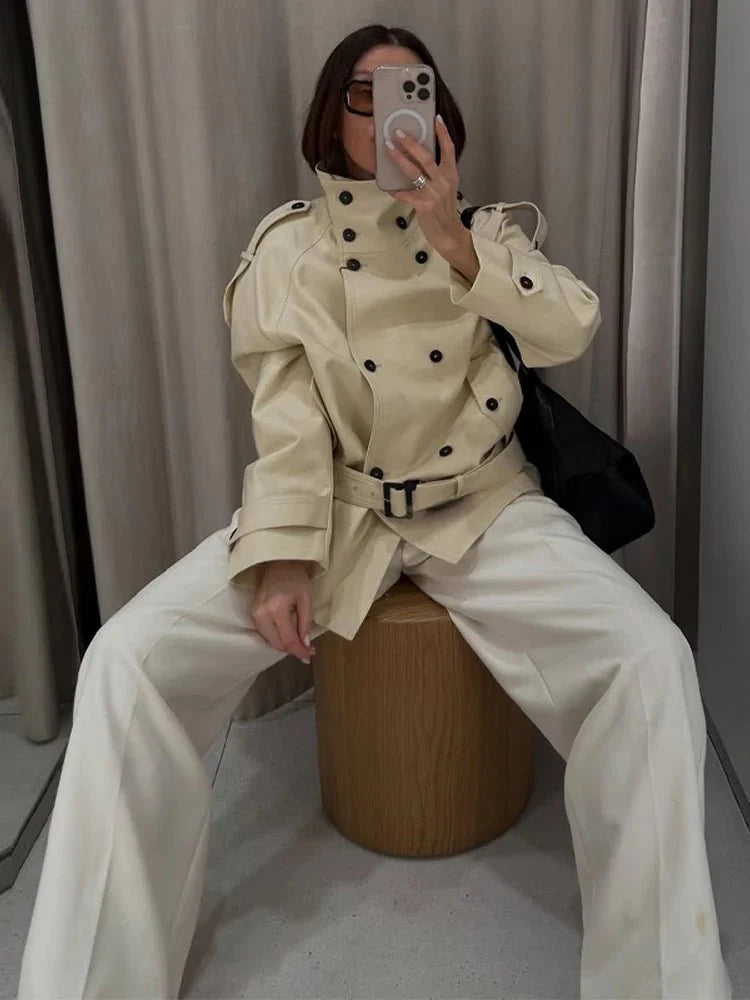 Nina Stand Collar Trench Coat